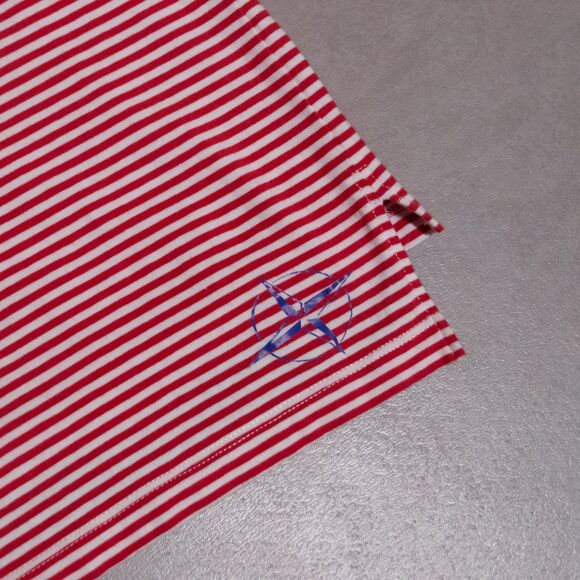 B Draddy Performance Stretch Red Striped Pima Short Sleeve Golf Polo Shirt XL - Picture 7 of 7